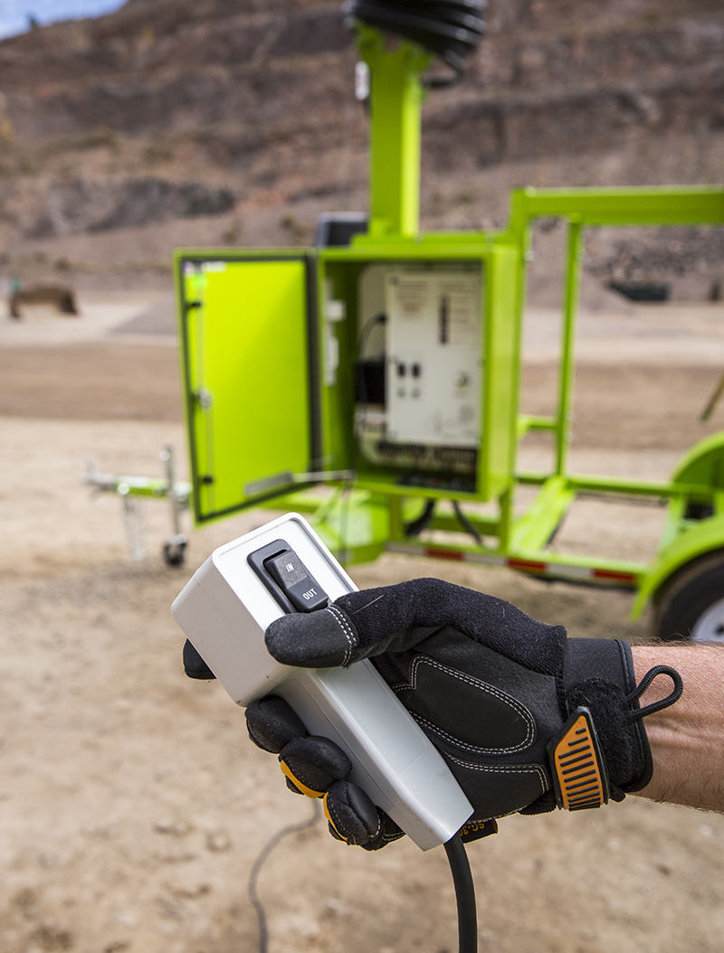 Engineers evaluating wireless communications